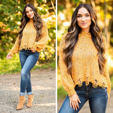 Load image into Gallery viewer, Gather Round Mustard Yellow Confetti Sweater