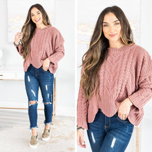 Load image into Gallery viewer, Who You Love Ginger Pink Cable Knit Sweater