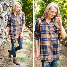 Load image into Gallery viewer, Just Me And You Mustard Yellow Plaid Button Down Top