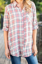 Load image into Gallery viewer, Just Me And You Red Bean Plaid Button Down Top
