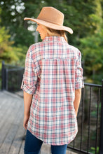 Load image into Gallery viewer, Just Me And You Red Bean Plaid Button Down Top