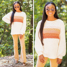 Load image into Gallery viewer, Can't Get Enough Natural White Colorblock Sweater
