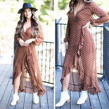 Load image into Gallery viewer, Got The Class Brick Orange Polka Dot Maxi Dress