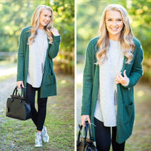 Load image into Gallery viewer, It's All Love Hunter Green Knit Cardigan