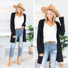 Load image into Gallery viewer, Tell Somebody Black Popcorn Cardigan