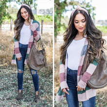 Load image into Gallery viewer, Make You Mine Pink Colorblock Cardigan