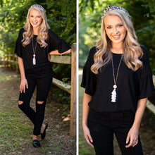 Load image into Gallery viewer, These Are The Days Black Ruffle Top