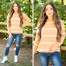 Load image into Gallery viewer, In It For Love Mustard Yellow Chenille Striped Sweater