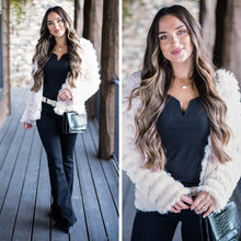 Load image into Gallery viewer, Here For The Drama Cream White Faux Fur Jacket