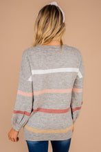 Load image into Gallery viewer, Looking For You Gray Striped Sweater