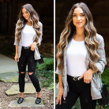 Load image into Gallery viewer, Be Your Own Boss Gray Plaid Blazer