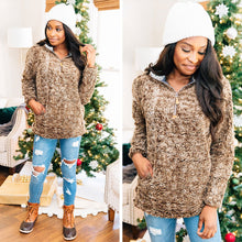 Load image into Gallery viewer, Tell Me Everything Brown Sherpa Pullover