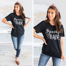 Load image into Gallery viewer, Spooky Babe Black Graphic Tee