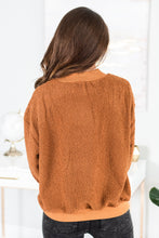 Load image into Gallery viewer, Feeling At Peace Brick Orange Faux Shearling Sweatshirt
