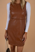 Load image into Gallery viewer, Nobody Like You Camel Brown Vegan Leather Dress