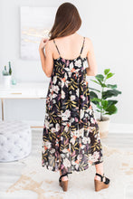 Load image into Gallery viewer, Looking For Fun Black Floral Midi Dress