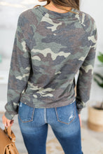 Load image into Gallery viewer, Just Can't Wait Olive Green Camo Top