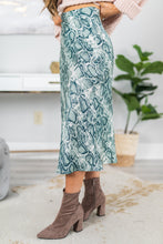 Load image into Gallery viewer, Send Me Love Green Snake Print Skirt