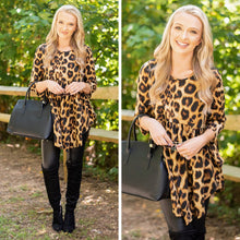 Load image into Gallery viewer, On Your Time Brown Leopard Babydoll Tunic