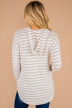 Load image into Gallery viewer, See You Smile Ivory White Striped Hoodie