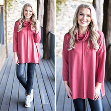 Load image into Gallery viewer, You Need Me Brick Red Cowl Neck Top