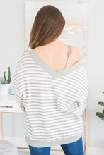 Load image into Gallery viewer, Give Me Love Gray Striped Waffle Sweater