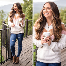 Load image into Gallery viewer, Catching The Vibes White Chevron Pullover