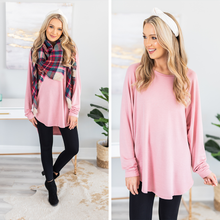 Load image into Gallery viewer, Easy Like Sunday Blush Pink Fleece Tunic