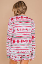 Load image into Gallery viewer, Happy For The Holidays Off White And Red Pajama Top