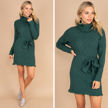 Load image into Gallery viewer, Check Your Calendar Green Sweater Dress