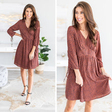 Load image into Gallery viewer, Beautiful Discoveries Brick Red Polka Dot Dress