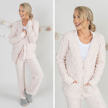 Load image into Gallery viewer, Cozy Winter Nights Peach Pink Cable Knit Cardigan