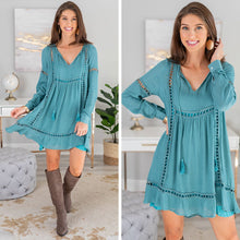 Load image into Gallery viewer, Living The Dream Sage Green Boho Dress