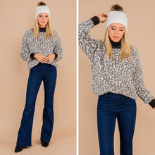Load image into Gallery viewer, All My Life Charcoal Gray Leopard Sweater