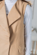 Load image into Gallery viewer, Run The World Camel Brown Long Line Blazer Vest