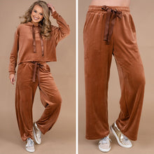 Load image into Gallery viewer, Cozy Confessions Brick Orange Velvet Pants
