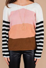 Load image into Gallery viewer, Set The Standard Pink Colorblock Sweater