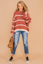 Load image into Gallery viewer, Casual Mood Wine Red Striped Sweater