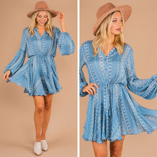 Load image into Gallery viewer, Get To You Blue Paisley Dress