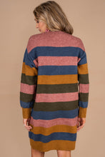 Load image into Gallery viewer, Cue The Comfy Mustard Yellow Striped Sweater Dress