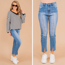 Load image into Gallery viewer, We Need To Talk Light Wash Crop Jeans