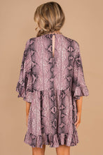 Load image into Gallery viewer, Look This Way Light Mauve Pink Snake Print Dress