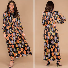 Load image into Gallery viewer, The Perfect Day Black Floral Midi Dress