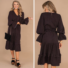 Load image into Gallery viewer, Never Give Up Black Polka Dot Midi Dress