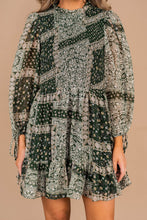 Load image into Gallery viewer, Girl About Town Forest Green Peasant Dress