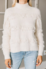 Load image into Gallery viewer, Take You Out Ivory White Fringe Sweater