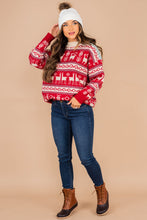 Load image into Gallery viewer, Shout With Glee Red Holiday Llama Sweater