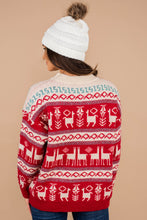 Load image into Gallery viewer, Shout With Glee Red Holiday Llama Sweater
