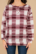Load image into Gallery viewer, Feel Your Love Burgundy Red Plaid Tunic