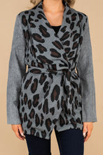 Load image into Gallery viewer, Now You Understand Charcoal Gray Leopard Jacket